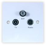 TRIAX 304102 Screened Outlet Plate UHF-FM/DAB-IF 1 In 3 Out