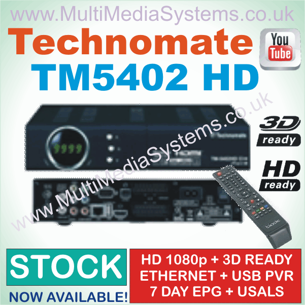 Technomate TM-5402 HD Super CI+ Ethernet Satellite Receiver Ex-Demo