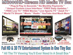 MX1000HD-Xtream HD Media Box With FREE Server Updates