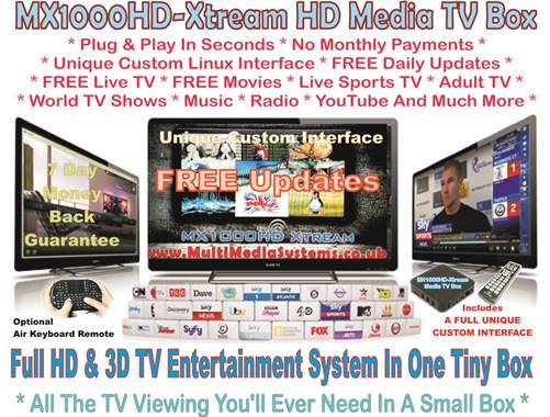 Smart IPTV MX1000HD MultiMedia Xtream TV Box