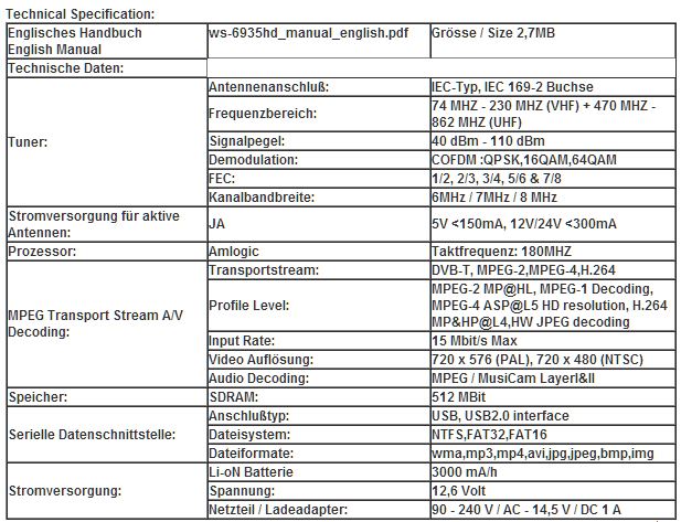 SatLink WS6935 DVB-T MPEG4 H264 HD Terrestrial Aerial Meter